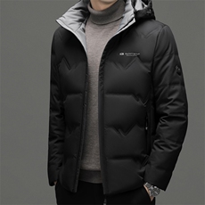 DF8233钱塘2020-2中年男士冬季厚款商务休闲简约有帽羽绒服P240，男装羽绒服，钱塘207-2