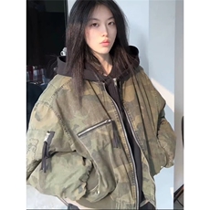 cleanfit假两件迷彩棉服男款冬季加厚高级感痞帅美式飞行夹克棉衣，男装夹克，星座813-2