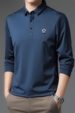 长袖t恤男春秋季新款中年男士爸爸装商务翻领Polo休闲上衣服男装，男装T恤，电商B212（原钱塘6029）