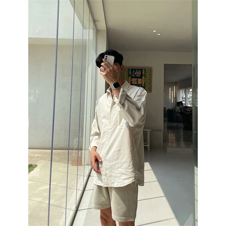 亚麻薄款长袖衬衫男夏季韩版宽松休闲防晒衬衣外套C033-P45,男装防晒衣,星座1004-3