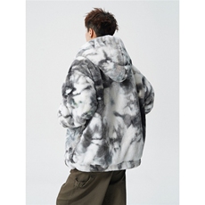羊羔毛棉衣潮扎染情侣大码M-5XL毛绒外套男MY78198P138控198，男装棉衣，星座226-1