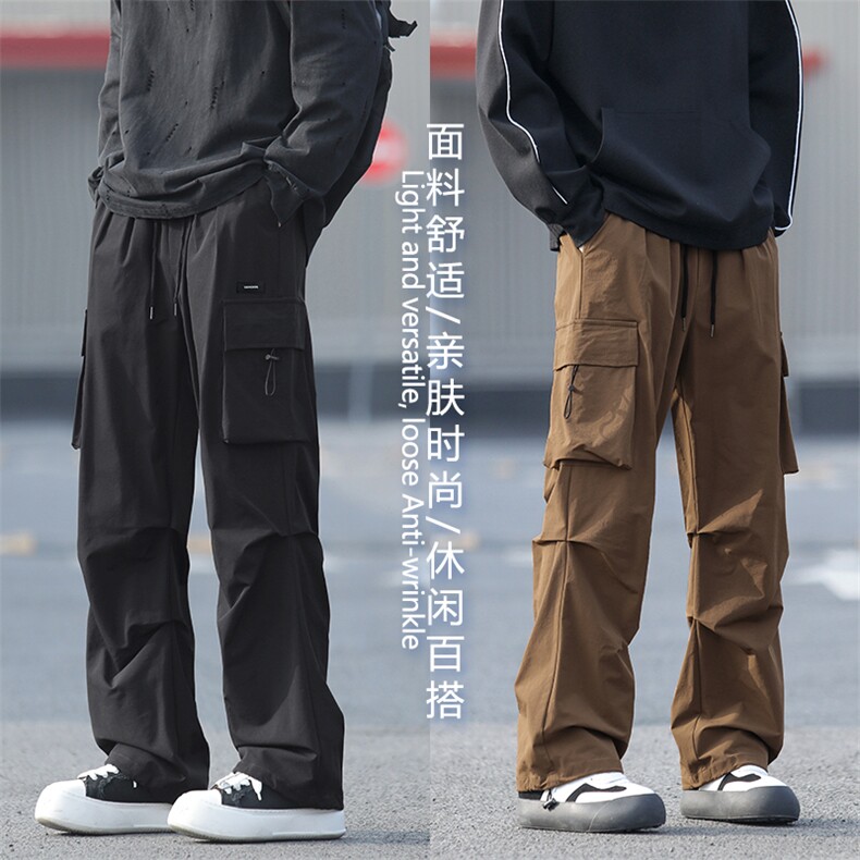 2024新款工装裤男秋季宽松直筒休闲裤美式多口袋裤子K211-特批-38,男装工装外套,星座718-1