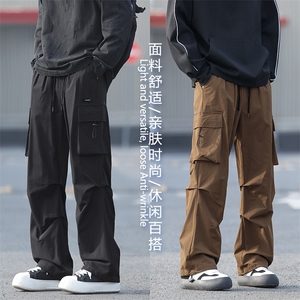 2024新款工装裤男秋季宽松直筒休闲裤美式多口袋裤子K211-特批-38图片