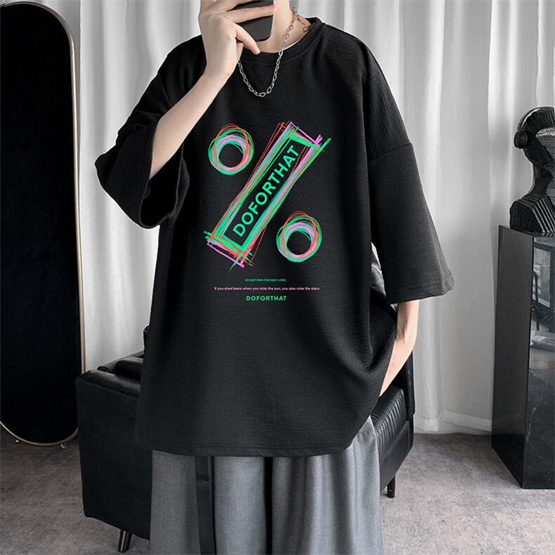 Q11171-P30春夏季七分袖t恤男大码五分袖男短袖中袖,男装T恤,电商A040