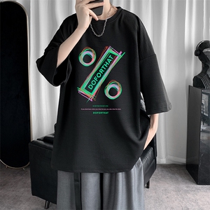Q11171-P30 春夏季七分袖t恤男大码五分袖男短袖中袖图片