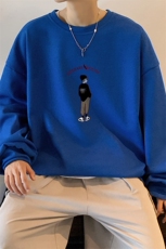 华夫格！2023秋季新款男士圆领卫衣学生印花长袖HWY03P30，男装卫衣，电商B220