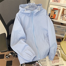 高品质夏款男连帽防晒衣纯色拉链夹克衫外套FS35P38，男装夹克，星座1013-1