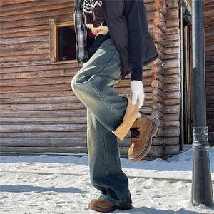 秋冬加长版裤子男高个子阔腿直筒牛仔裤185cm110直筒长裤KZ005P60图片