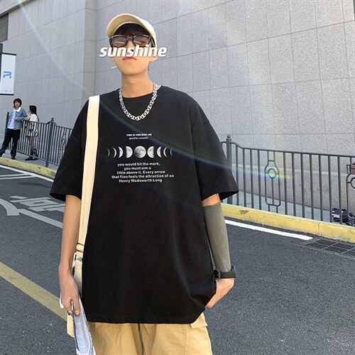 DX17135-P20纯棉短袖t恤男大码半袖打底衫宽松体恤衫港风,男装T恤,电商A040