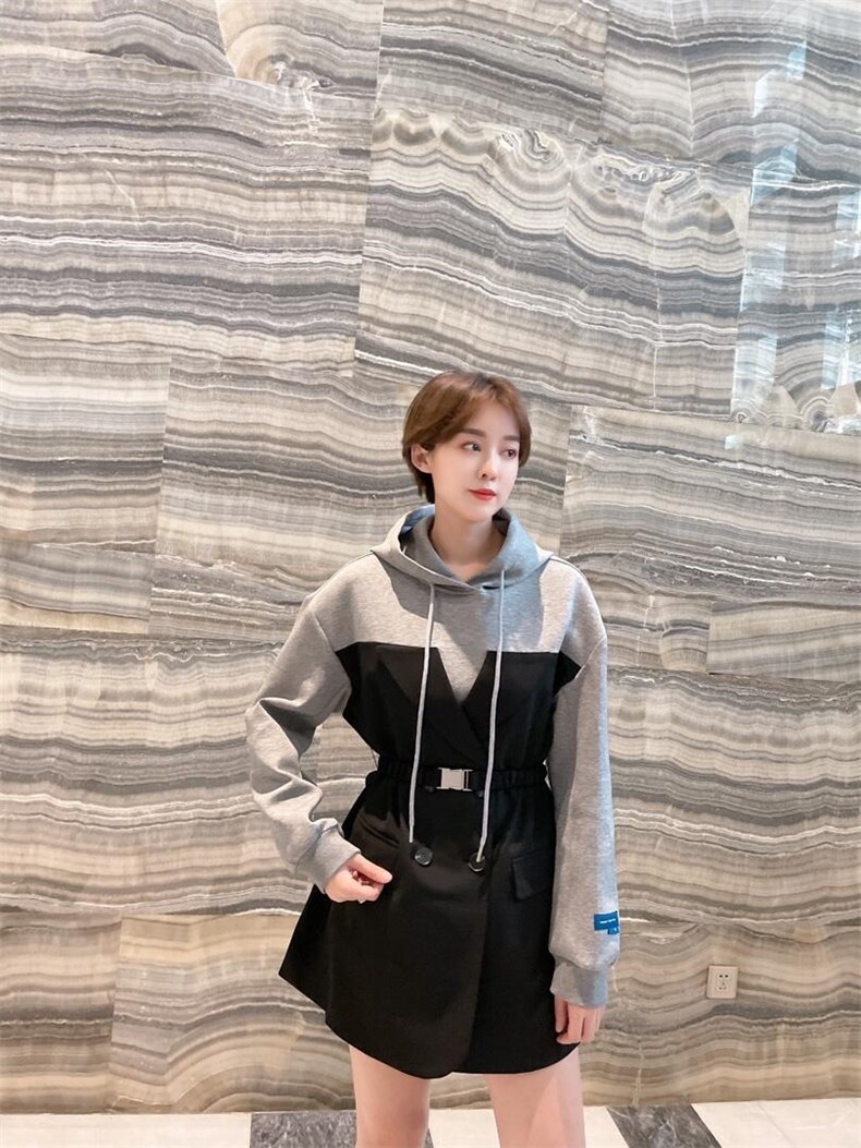 拼接款西装裙，女装西装，玩美