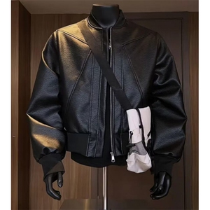 机车款皮夹克美式立领棒球服，网图-A061-AJ01697-特P55图片