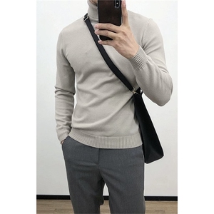 老钱风毛衣韩版纯色高领打底衫男生内搭针织衫上衣A832-P38特图片