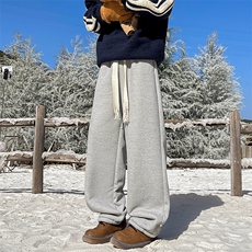 8XL-M羊羔绒卫裤男加肥加大码加厚加绒运动裤男胖子9029特38，男装休闲裤，电商D206-1