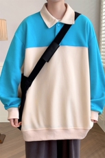 春装学生简约创意衬衫2023新品撞色拼接卫衣男女WY021-P70控价98，男装卫衣，电商A441-1