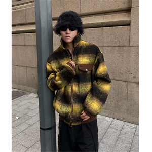 博主图不拿货cleanfit外套男毛呢撞色呢料夹克MJK01-P105图片