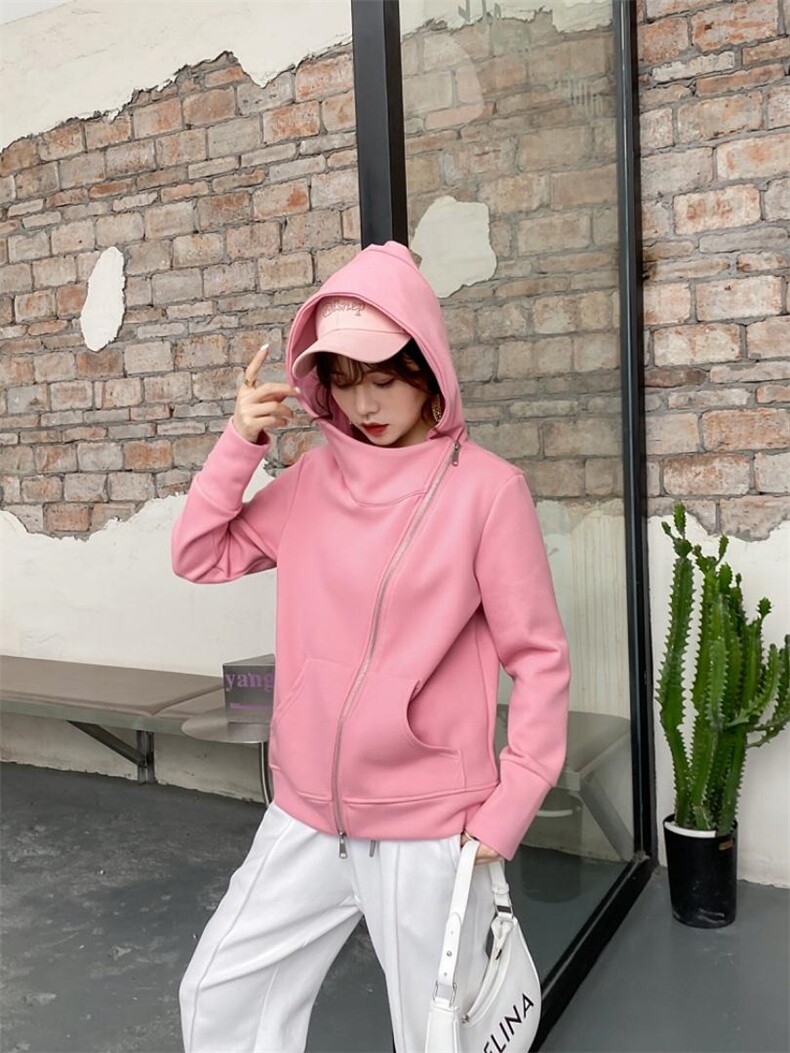 斜拉链卫衣外套，女装卫衣/绒衫，魅力布梵