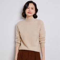 时尚百搭女士高领羊毛衫简约休闲显瘦保暖毛衣，女装羊毛衫，温伦斯特羊绒
