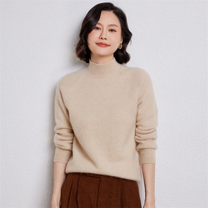 时尚百搭女士高领羊毛衫 简约休闲显瘦保暖毛衣图片