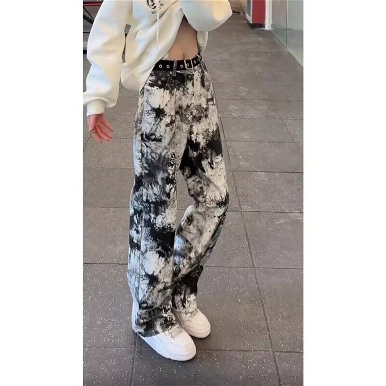 【网图现货】美式宽松泼墨潮流小众裤子K2022/P45,男装休闲裤,星座205-3