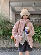 现货好数据25冬装新款火焰复合皮毛一体短款女182A-8528P185K268，女装皮草，浙宝182A