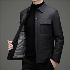 2025新款中青年时尚休闲工装棉衣男士冬款中年翻领棉服外套，男装棉衣，钱塘723