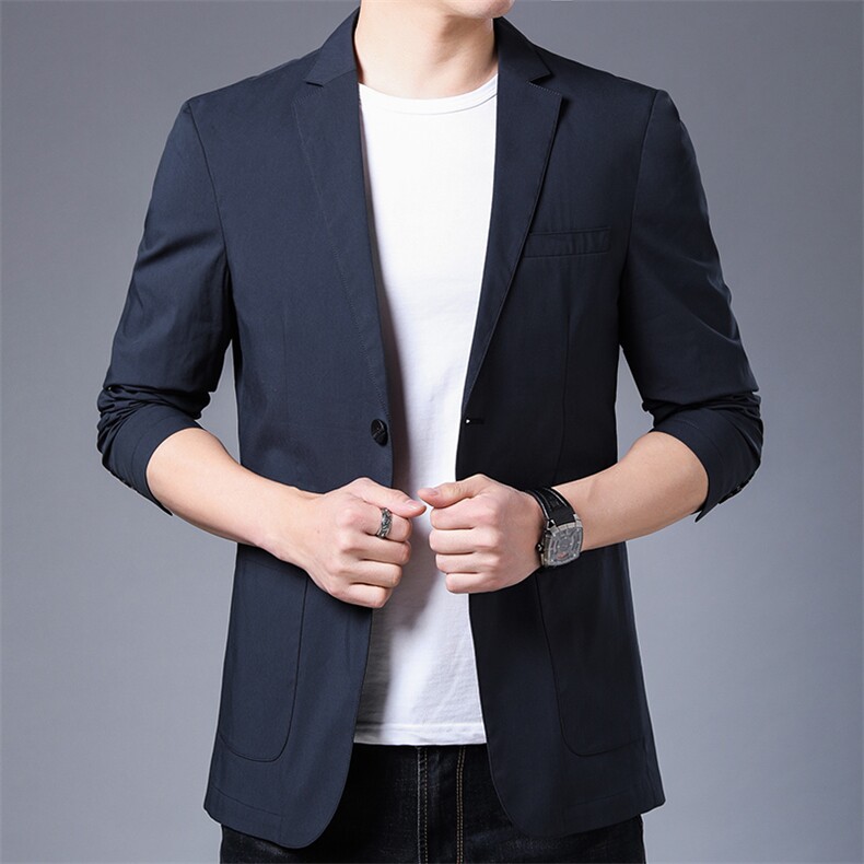 中年商务休闲西服男士单西外套春秋季时尚百搭西装免烫上衣,男装西服,电商B212（原钱塘6029）
