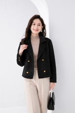 2024秋冬款双面呢大衣女装小个子短款羊毛外套，女装毛呢外套，高哲羊绒