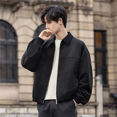 麂皮绒夹克外套男翻领春秋休闲宽松高级感潮流男装上衣95012-p255，男装夹克，电商A355（原A415）