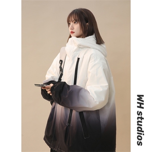 渐变三防户外冲锋衣内里600克仿兔毛潮牌棉衣XZ301A Y08 P128，男装棉衣，星座301A