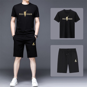 2023新款运动套装男冰丝薄款三件套夏季短袖t恤休闲夏装速干男装图片