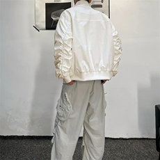 26春装新款美拉德立领飞行夹克boxy廓形休闲百搭外套上衣开衫外套，男装夹克，电商A443