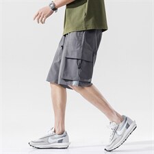 2021夏季新无影墙日系大码男工装大口袋反光休闲裤短裤K2030-P40，男装休闲裤，电商A001