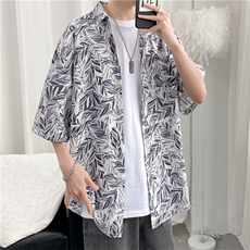 短袖衬衫春款男港风潮流C1186P26，男装衬衫，星座1116-2