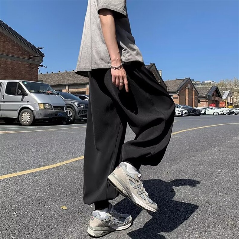 裤子男女春夏重磅cityboy卫裤美式高街运动抽绳束脚灯笼裤~KZ056图片