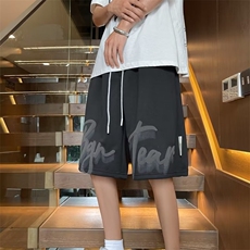 2024夏新款港风宽松大码字母印花休闲短裤运动裤D546-P28，男装休闲裤，星座1109-3