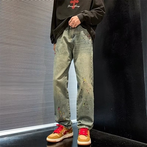 牛仔裤男秋季新款休闲裤高街k595P44图片