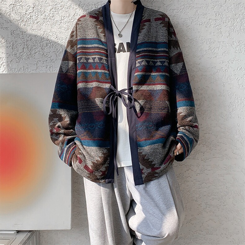 8XL-M特大码夹克男新中式道袍双面穿风夹克外套男JK1308P118，男装夹克，电商D206-1