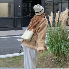 【现货】2025年冬季新款麂皮绒复合羊羔毛外套2565款P205-K278，女装羊羔毛/颗粒绒，浙宝301