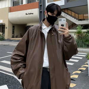 秋季情侣机车服宽松上衣冲锋衣夹克复古个性男皮衣外套 W7902-P70图片