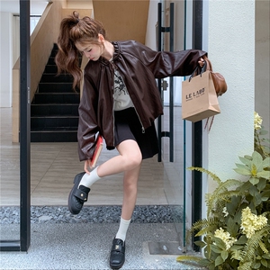 甜酷气质休闲皮衣外套女2025年秋季新款时尚机车风显瘦PU皮夹克潮图片