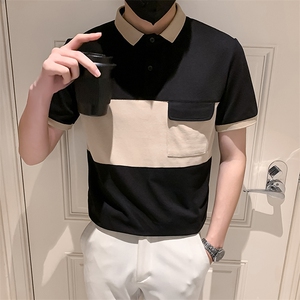 白色2023社会小伙修身绣花短袖polo衫男士短袖T恤PL803-P58控价78图片