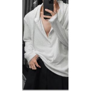 简约连帽纯色长袖针织毛衣料上衣YY2518-P50（网图）图片