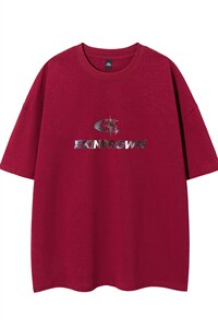 1白底银色立体四芒星印花大码M-5XL短袖T恤男DT77776P23块控特45图片