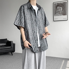 8XL-M花衬衫男款短袖夏季冰丝薄款花衬衣大码寸衫外套DC28013P38，男装衬衫，电商B312