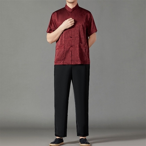 2026夏季薄款高端风中式短袖衬衫套装唐装汉服 HL23807-P108图片