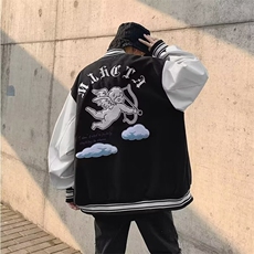 中性秋季潮款印花棒球服男女情侣夹克外套新AJ666-P75，男装夹克，星座1109-3