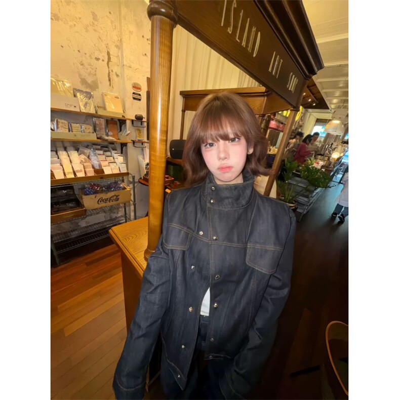 复古原牛斜领短款硬挺牛仔夹克JK0166-P85,男装夹克,星座313A(原308A-2)