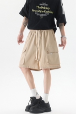 8XL-M特大码冰丝短裤男五分裤褶皱休闲裤工装中裤DK1504P45控68，男装休闲裤，电商D206-1
