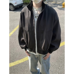 模特-廓形复古飞行夹克男痞帅炸街外套 9016-P48图片