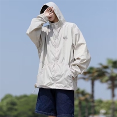简约宽松情侣连帽防晒衣外套百搭基础夏季薄款上衣男FS05，男装防晒衣，星座1116A-1（原606A）
